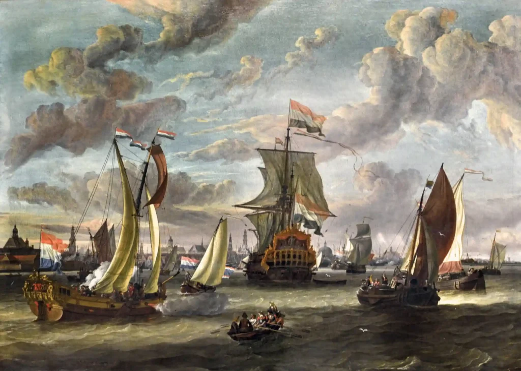 Ilustrasi armada VOC yang menyerang Ternate Tidore